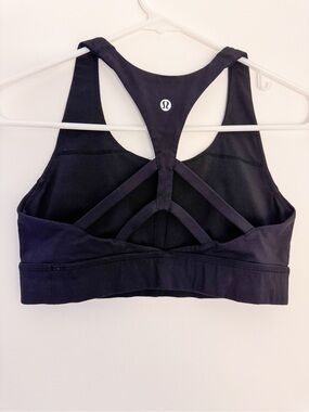 lululemon athletica circuit breaker Black Strappy Back Sports Bra